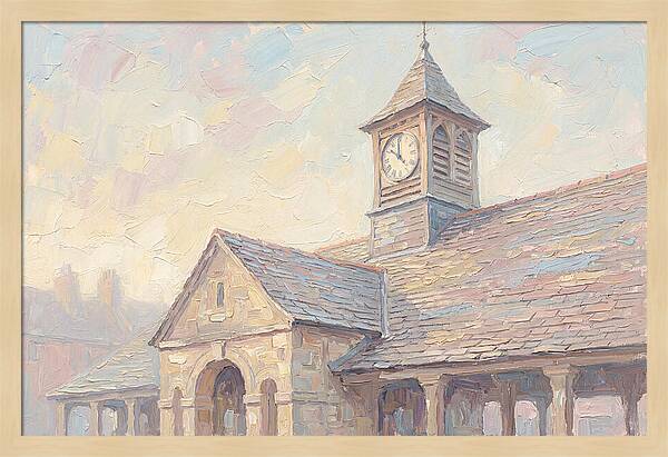 Wooden Clock Tower At Market Hall