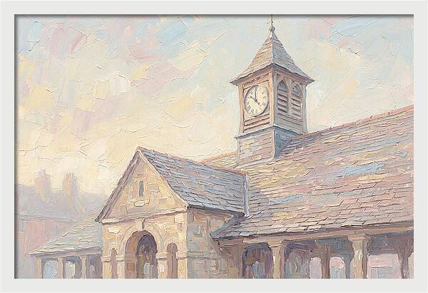 Wooden Clock Tower At Market Hall