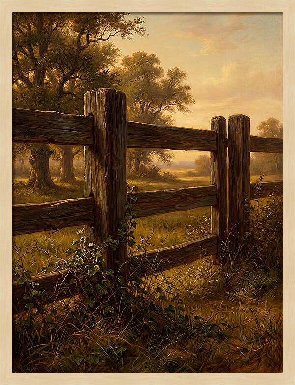 Wooden Fence At Dusk