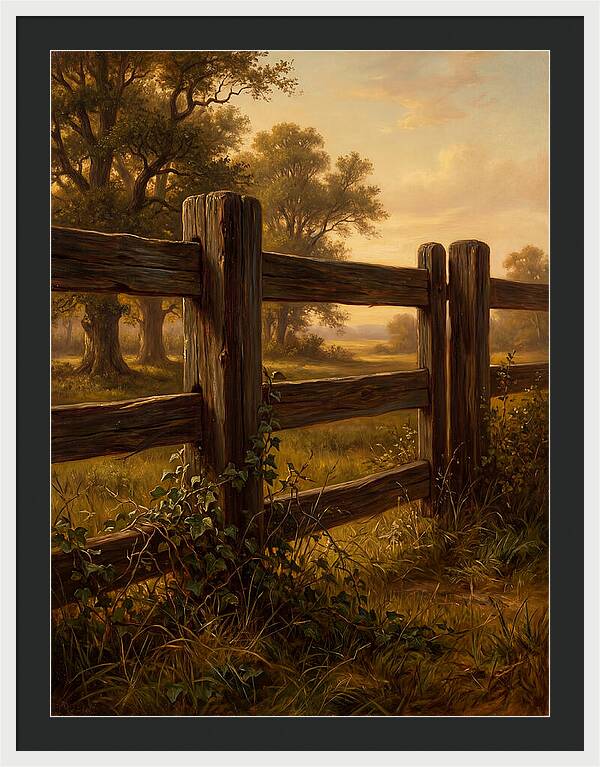Wooden Fence At Dusk