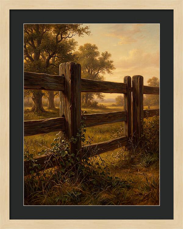 Wooden Fence At Dusk