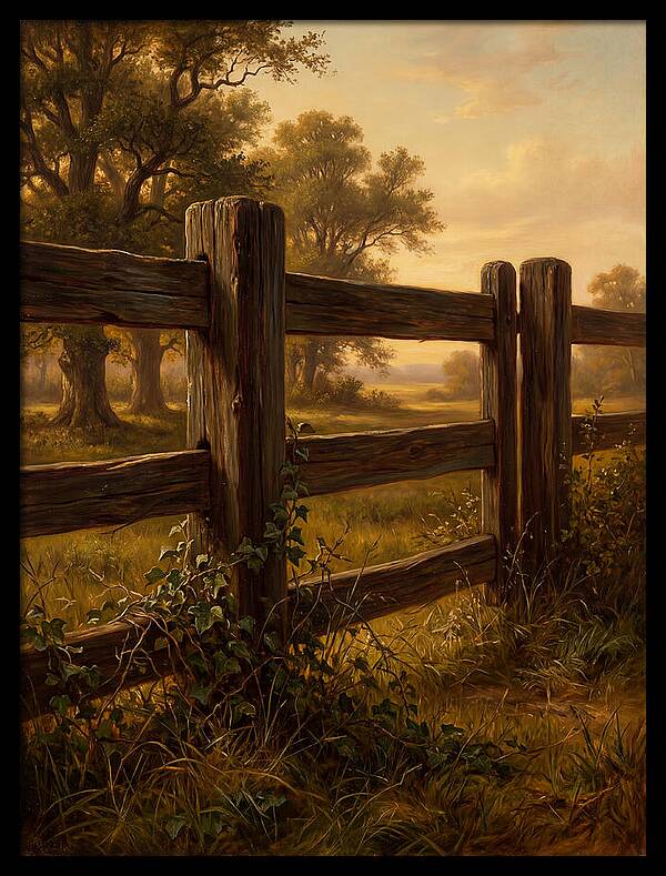 Wooden Fence At Dusk