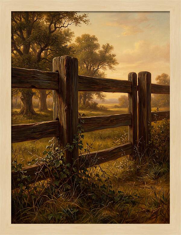 Wooden Fence At Dusk