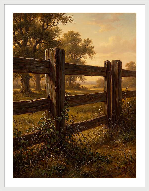 Wooden Fence At Dusk