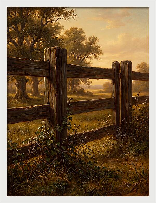 Wooden Fence At Dusk