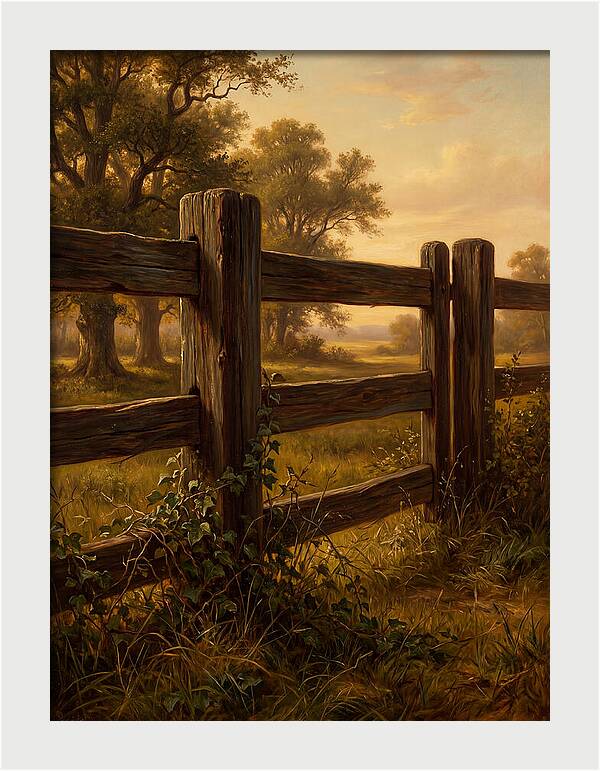 Wooden Fence At Dusk