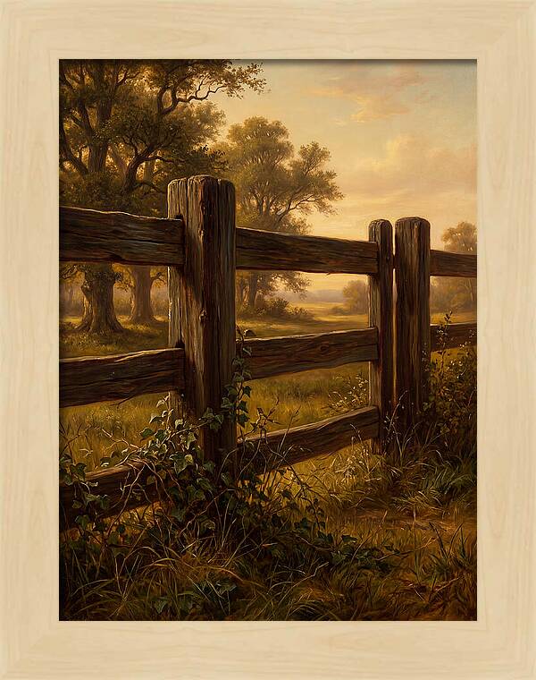 Wooden Fence At Dusk