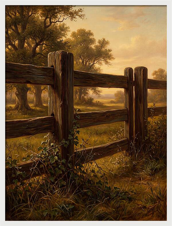 Wooden Fence At Dusk