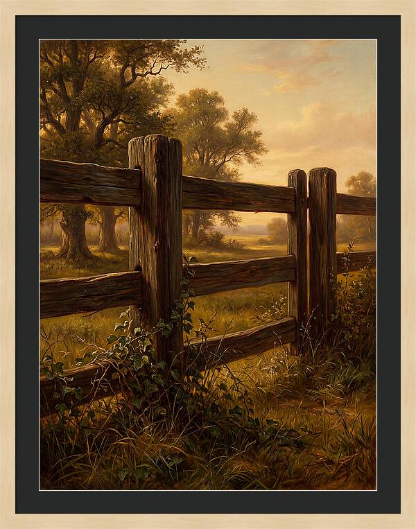 Wooden Fence At Dusk