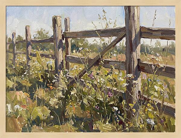 Wooden Fence In Bloom
