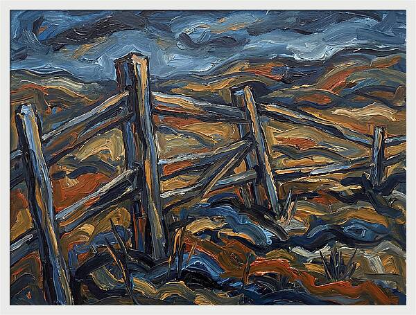 Wooden Fence Under Dramatic Sky