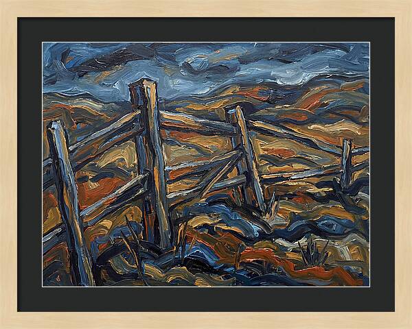 Wooden Fence Under Dramatic Sky