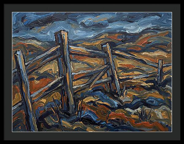 Wooden Fence Under Dramatic Sky