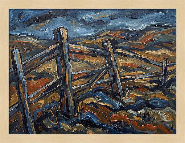 Wooden Fence Under Dramatic Sky