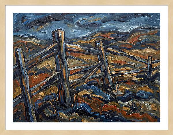 Wooden Fence Under Dramatic Sky