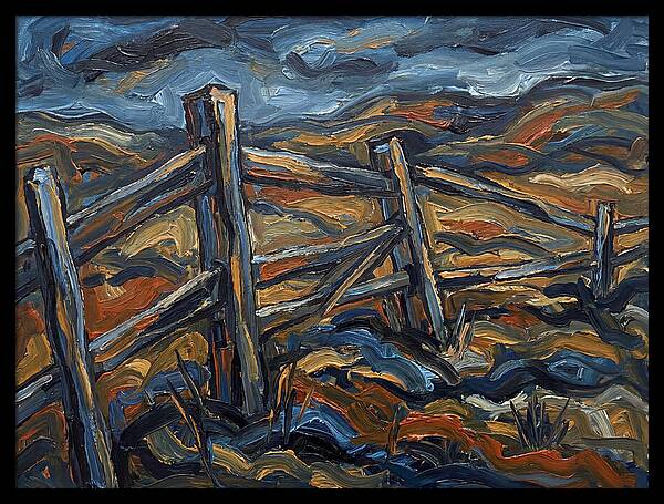 Wooden Fence Under Dramatic Sky