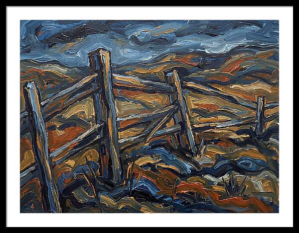 Wooden Fence Under Dramatic Sky
