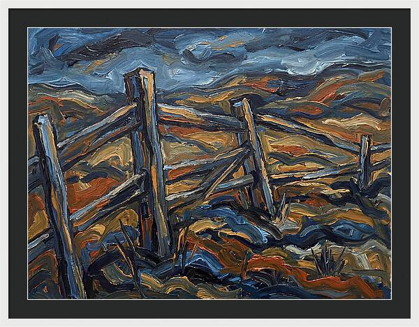 Wooden Fence Under Dramatic Sky