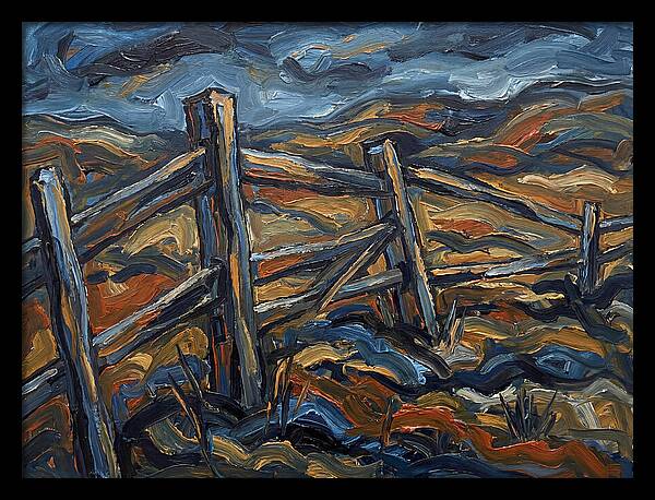 Wooden Fence Under Dramatic Sky