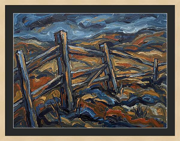 Wooden Fence Under Dramatic Sky