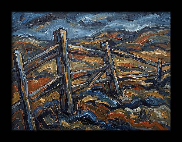 Wooden Fence Under Dramatic Sky