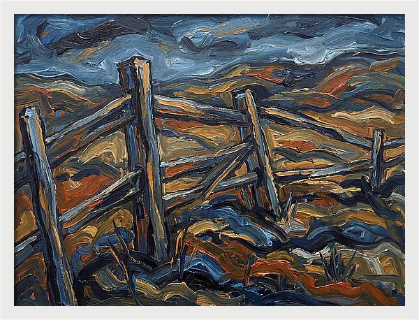 Wooden Fence Under Dramatic Sky