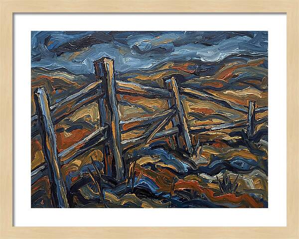 Wooden Fence Under Dramatic Sky