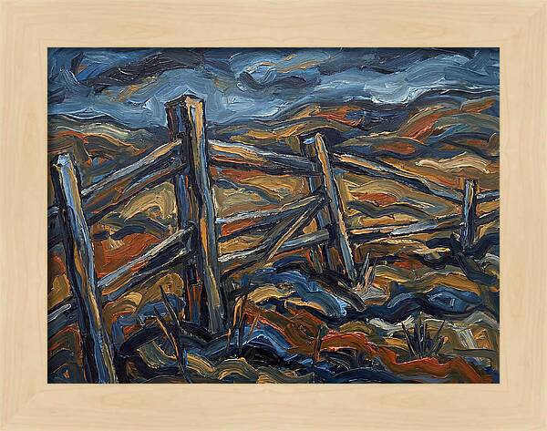 Wooden Fence Under Dramatic Sky