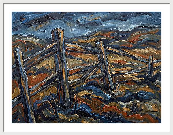 Wooden Fence Under Dramatic Sky