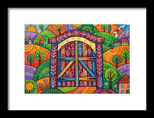 Wooden Gate In A Vibrant Landscape