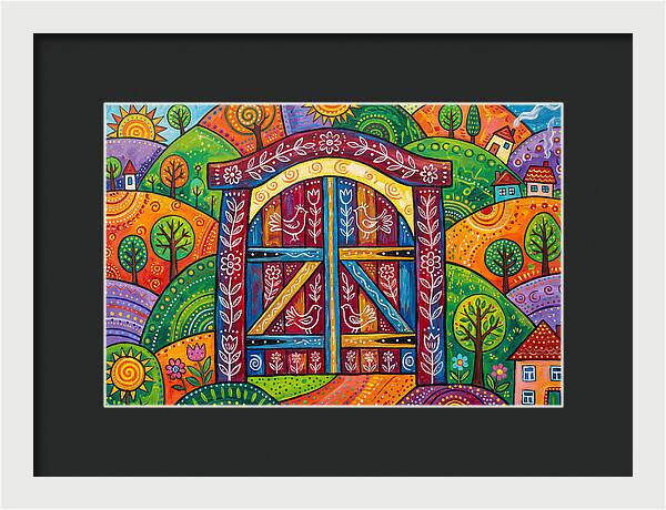 Wooden Gate In A Vibrant Landscape
