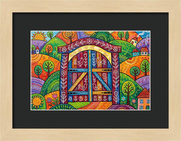 Wooden Gate In A Vibrant Landscape