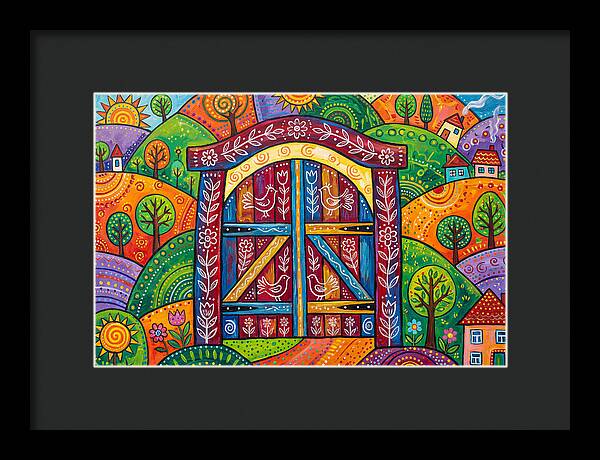 Wooden Gate In A Vibrant Landscape
