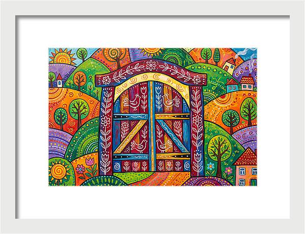 Wooden Gate In A Vibrant Landscape