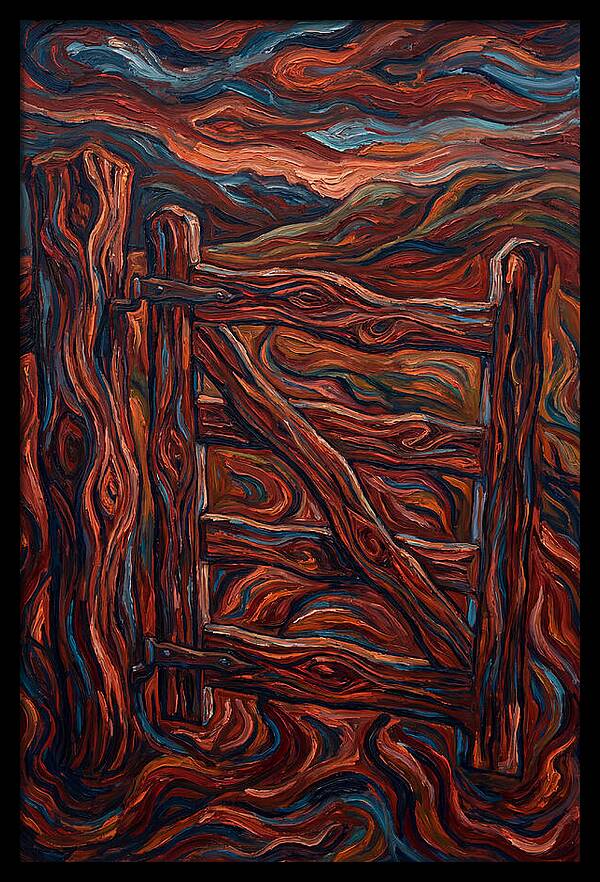 Wooden Gate In Expressionist Style