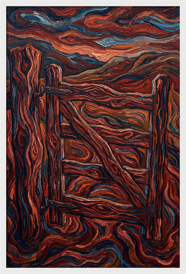 Wooden Gate In Expressionist Style