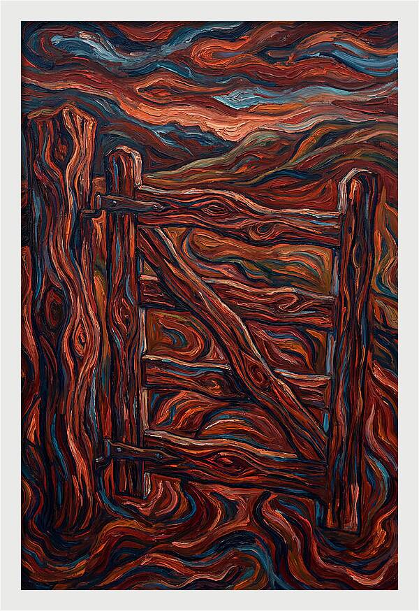 Wooden Gate In Expressionist Style
