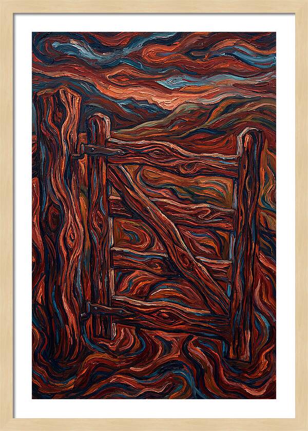 Wooden Gate In Expressionist Style