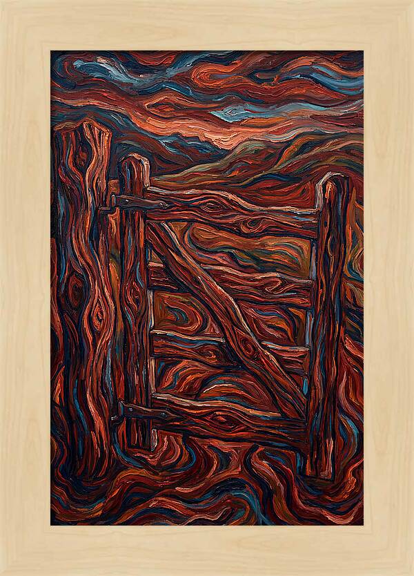 Wooden Gate In Expressionist Style
