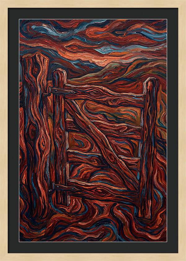 Wooden Gate In Expressionist Style