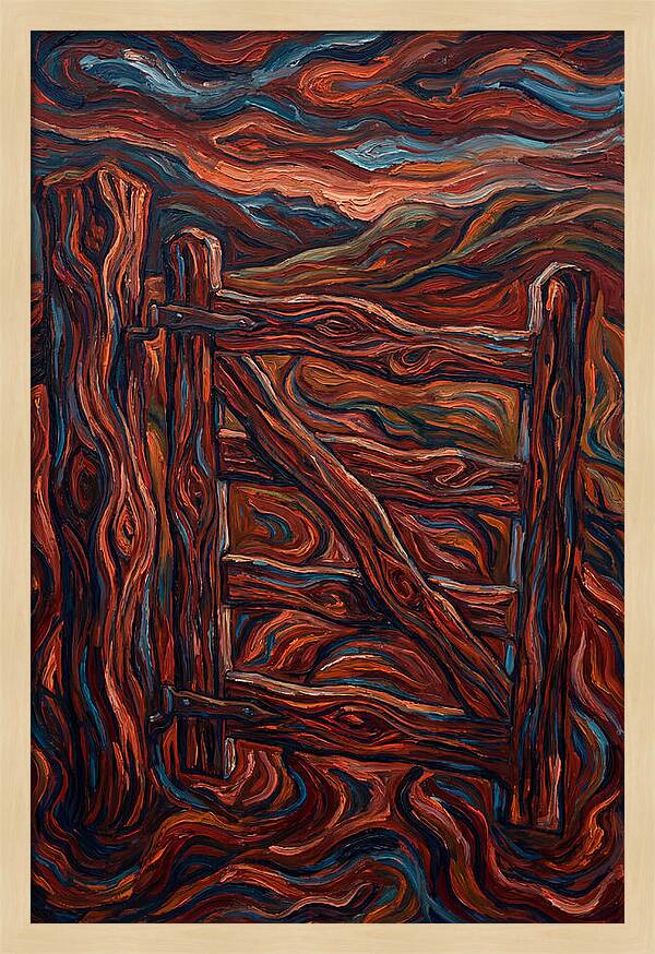 Wooden Gate In Expressionist Style