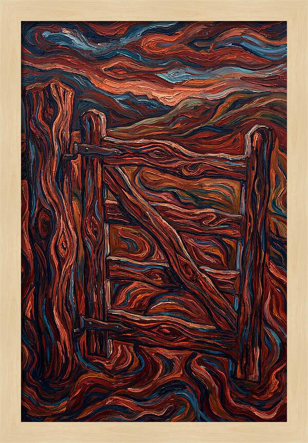 Wooden Gate In Expressionist Style