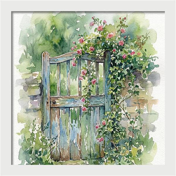 Wooden Gate Surrounded By Blooms