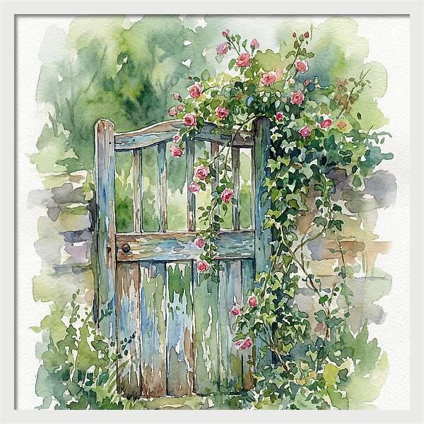 Wooden Gate Surrounded By Blooms