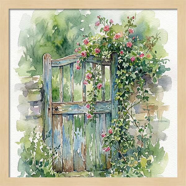 Wooden Gate Surrounded By Blooms
