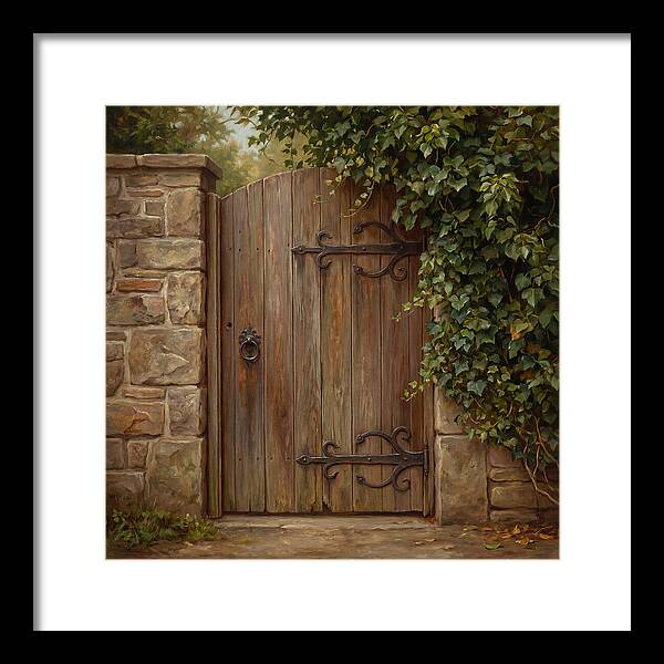 Wooden Gate Surrounded By Ivy