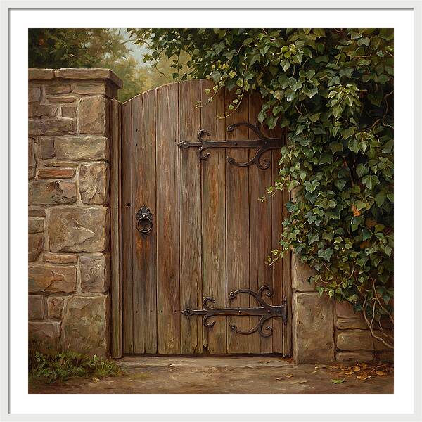 Wooden Gate Surrounded By Ivy