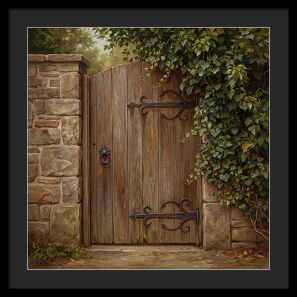 Wooden Gate Surrounded By Ivy