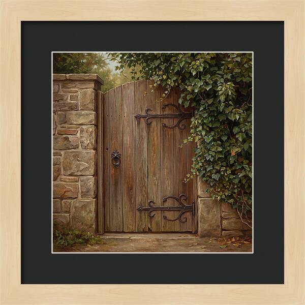 Wooden Gate Surrounded By Ivy