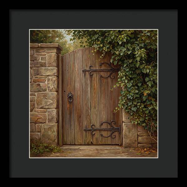 Wooden Gate Surrounded By Ivy